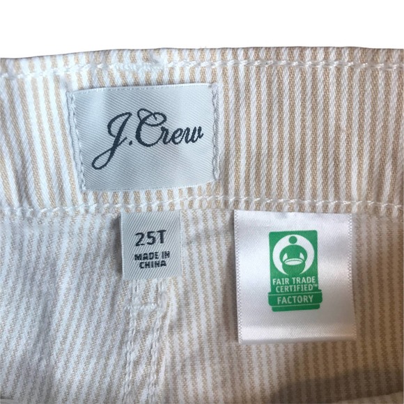J. Crew TALL Slim Wide Leg Jeans in Khaki Stripe - Size 25 - Originally $129 - Picture 4 of 6